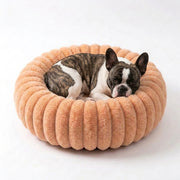 Chien installe dans le lit cocon NUZZO Beige (70 cm)