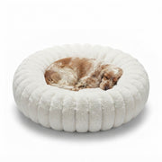 Chien installe dans le lit cocon NUZZO Blanc (70 cm)